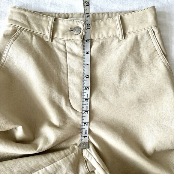 Wilfred Modern Cargo Pant Faux Leather Women's Size 0 Birch Beige - Picture 12 of 13